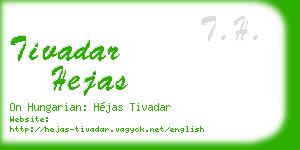 tivadar hejas business card