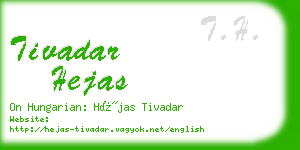 tivadar hejas business card